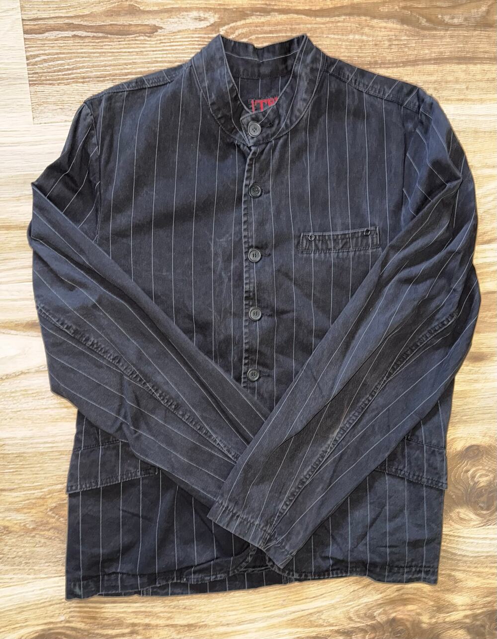 Tripp NYC Black Pinstripe Button Blazer Jacket Y2K Goth Punk Daangoodman - XL